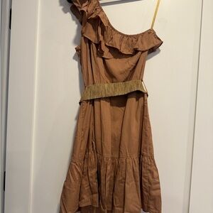 YA Los Angeles NWT One-Shoulder Ruffle Sundress with belt